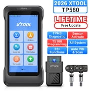 XTOOL TP580 + 2PC TS100 Sensors TPMS Relearn Tool Tire Pressure Sensor Pr0gramming Tool, OBD2 Scanner Diagnostic Tool, 22 Resets, Free Update