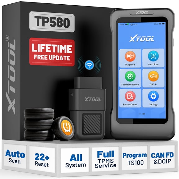 XTOOL TP580 TPMS Relearn Tool Tire Pressure Sensor Pr0gramming Tool, Full System OBD2 Scanner Diagnostic Tool, 22 Resets, Free Update