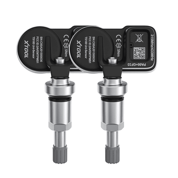 XTOOL TS100 Pro TPMS Sensors 2 Pack, 315/433MHz Dual Frequency Tire Pressure Sensors, Programmable Replacement TPMS Sensors, Work with TP150