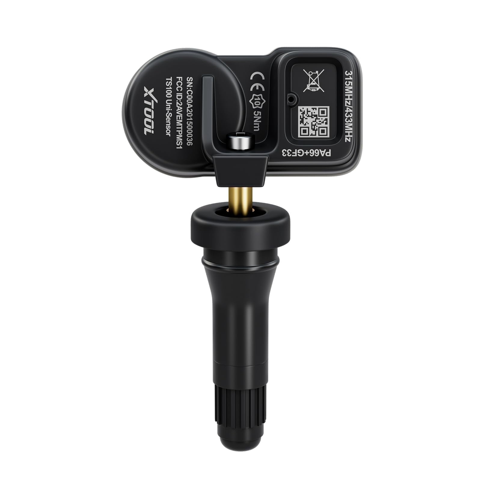 AMICAREP Universal TPMS Sensor 315MHz/433MHz 2-in-1 - Programmable With Autel Tools, Replaceable Valve Stem