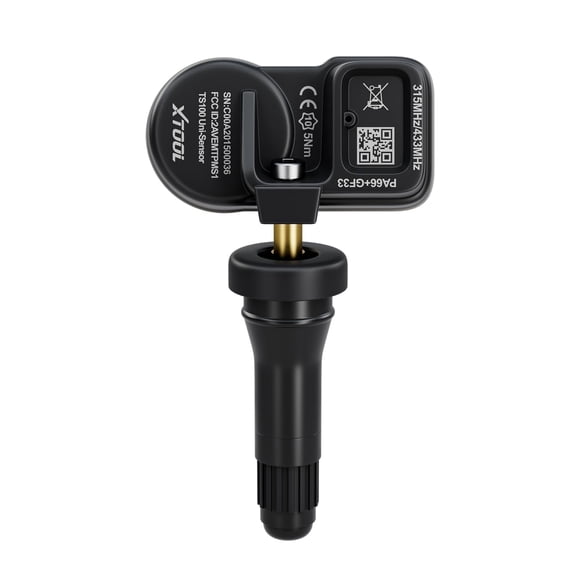 XTOOL TS100 PRO TPMS Sensor 433/315MHz Tire Pressure Monitor, Universal Clamp-in/Snap-in, Programmable, for TP150 & IP819TP