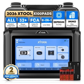 XTOOL X100 PADS Key Fob Programmer OBD2 Scanner, 2026 AI-Assisted Full-System Car Diagnostic Tool, 32+ Services, IMMO, EEPROM, FCA, 2-Year Free Updates