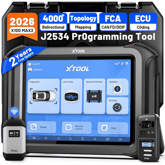 XTOOL X100 MAX2 + KC501 Key Fob Programmer Set OBD2 Scanner, Bi-Directional Scan Tool, ECU cod-ing & J2534 Pr0gramming, 42+ Resets, Topology Mapping