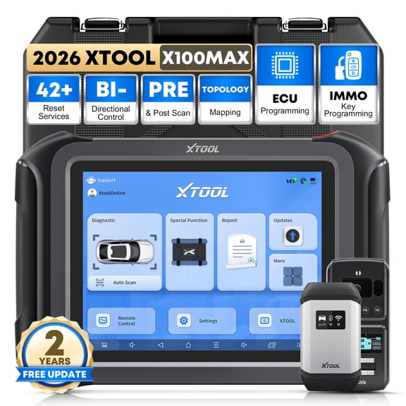 XTOOL X100 Max Automotive Key Fob Programmer, AI-Assisted OBD2 Scanner Bi-Directional Scan Tool with KC501, 42 Services, 2-Year Free Update