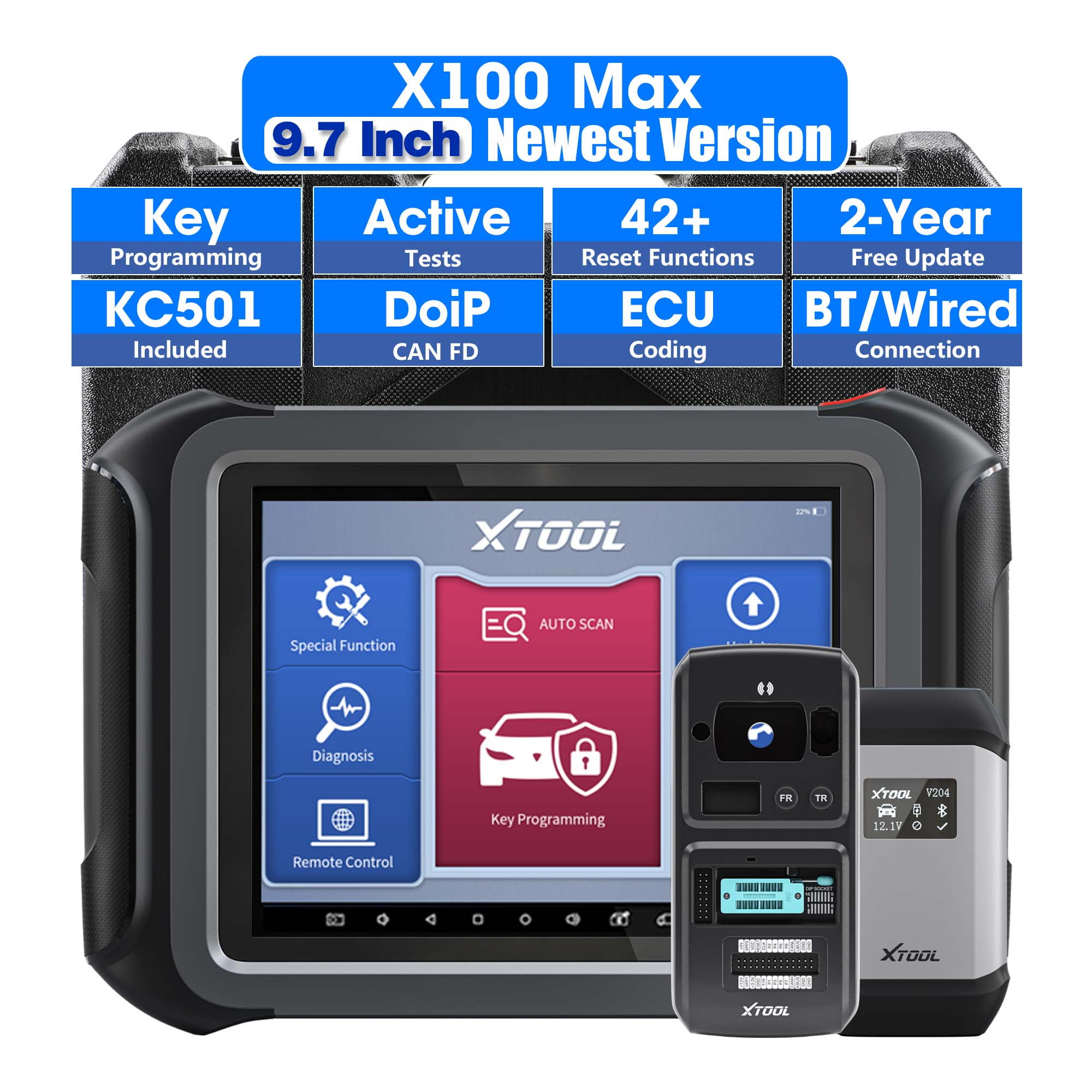 XTOOL X100 Max Automotive Key Fob Programmer, Diagnostic BiDirectional