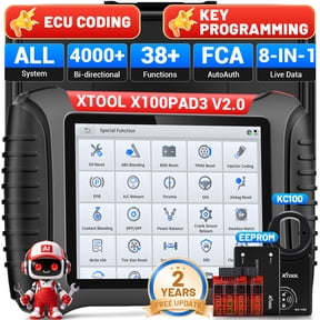 XTOOL X100 Pad 3 Automotive Key Fob Programmer with KC100, AI-Assisted OBD2 Scanner Bi-Directional Scan Tool, ECU Cod-ing, 38 Services, 2-Year Free Update