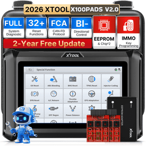 XTOOL X100 Pads Automotive Key Fob Programmer, All System OBD2 Scanner Diagnostic Scan Tool, 32 Services