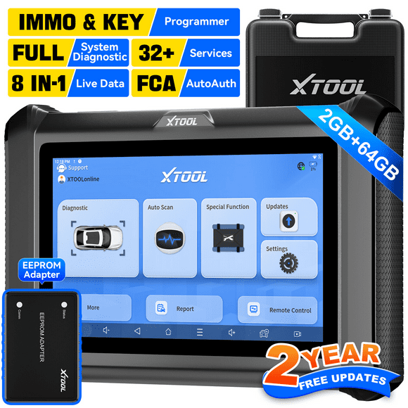 XTOOL X100 Pads Automotive Key Fob Programmer, All System OBD2 Scanner Diagnostic Scan Tool, 32 Services