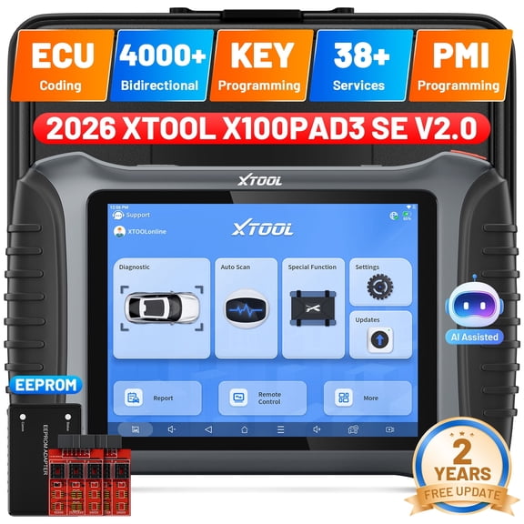 XTOOL X100PAD3 SE V2.0 Key Fob Programmer All System OBD2 Scanner Bi-Directional Scan Tool 38 Services IMMO 2-Year Free Update
