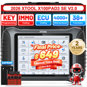 XTOOL X100PAD3 SE V2.0 Key Fob Programmer All System OBD2 Scanner Bi-Directional Scan Tool 38 Services IMMO 2-Year Free Update