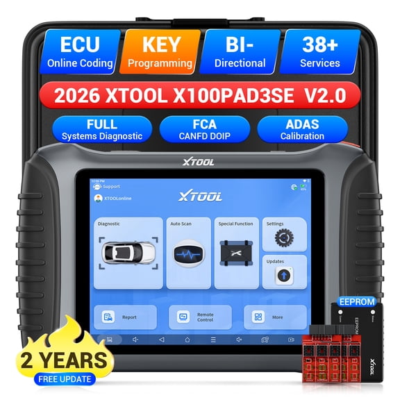 XTOOL X100PAD3 SE V2.0 Key Fob Programmer All System OBD2 Scanner Bi-Directional Scan Tool 38 Services IMMO 2-Year Free Update