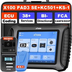 XTOOL X100PAD3 SE V2.0 + KC501 KS-1 Key Fob Programmer All System OBD2 Scanner Bi-Directional Scan Tool 38 Services IMMO 2-Year Free Update