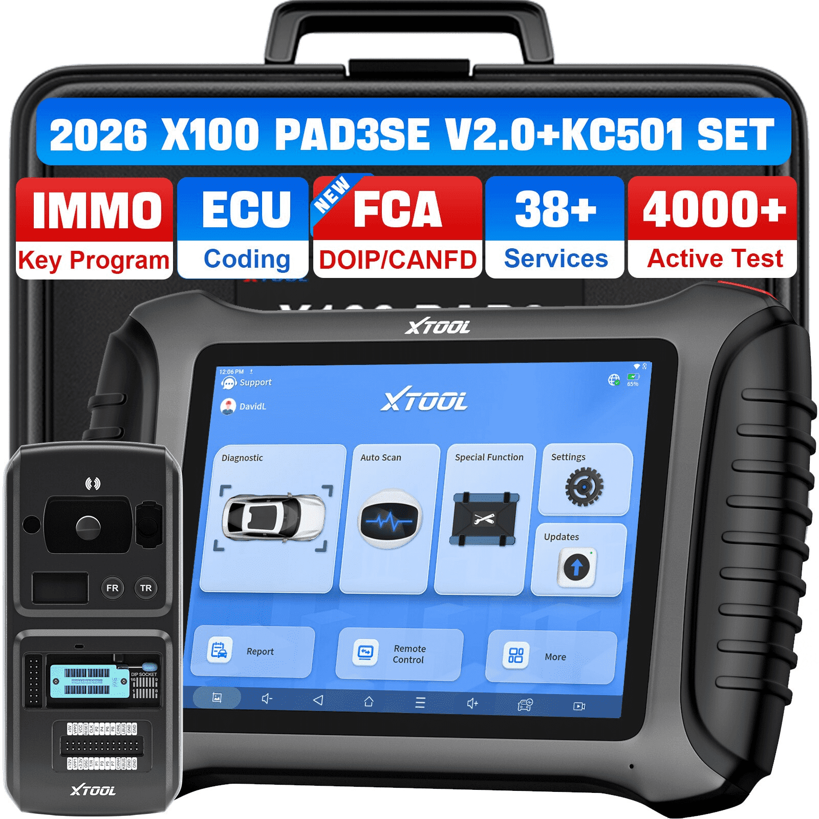 XTOOL X100PAD3 SE V2.0 + KC501 Key Fob Programmer All System OBD2 Scanner Bi-Directional Scan Tool 38 Services IMMO 2-Year Free Update