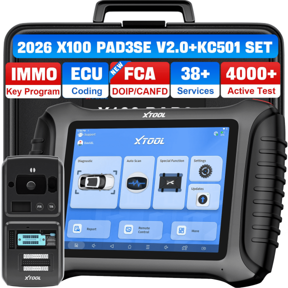 XTOOL X100PAD3 SE V2.0 + KC501 Key Fob Programmer All System OBD2 Scanner Bi-Directional Scan Tool 38 Services IMMO 2-Year Free Update