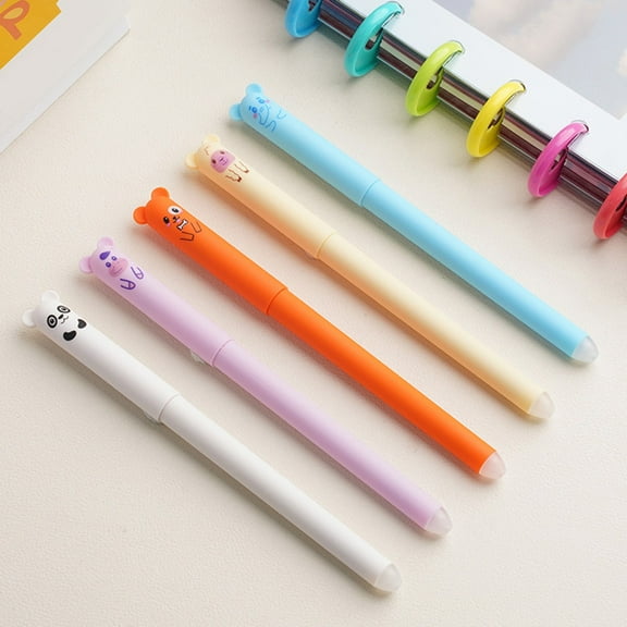 XTORKIT 5Pcs Retractable Erasable Gel Pens, Erasable Pens for Writing Drawing Crossword Puzzles, Smooth Writing Comfortable to Use, Like A Gel Pen But Erase As Easily As A Pencil