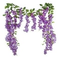 thumbnail image 1 of XTORKIT 6Ft/Piece Artificial Flowers,Silk Wisteria Garland,Artificial Wisteria Vine,20 Branches Wisteria Vines,for Home Outdoor Garden Wedding Arch Floral Decor,Purple, 1 of 9