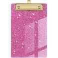 thumbnail image 1 of XTORKIT Glitter Clipboard,Clip Board,Fashion Glitter Clip Board with Low Profile Gold Clip,Designed for Classroom School and Office Use,Size 4 X 6,Office Supplies,Pink, 1 of 5