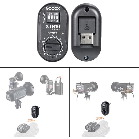 XTR-16 2.4G Wireless X-system Remote Control Flash Receiver for X1C X1N XT-16 Transmitter Trigger Wistro AD360/DE/QT/DP/QS/GS/GT Series