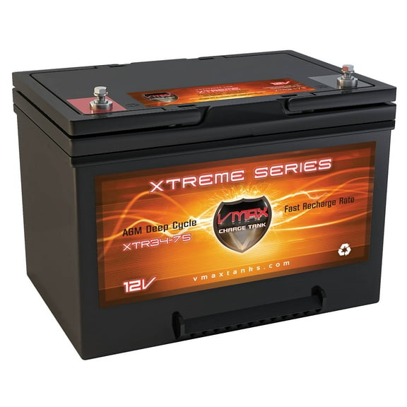 XTR34-75 12 Volt 75AH Deep Cycle Extreme Series AGM 12V Group 34 Battery