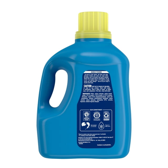 XTRA Plus OxiClean Liquid Laundry Detergent, Crystal Clean Scent, 88