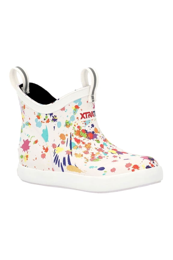 Little Kids 4in ADB Ankle Deck Boots, Color: Paint Splatter, Size: 11 (XKAB1PSC-11)