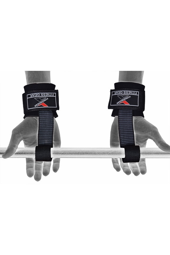 Super Heavy Duty Lifting Straps Padded Wrist Wraps Rubberized Grip