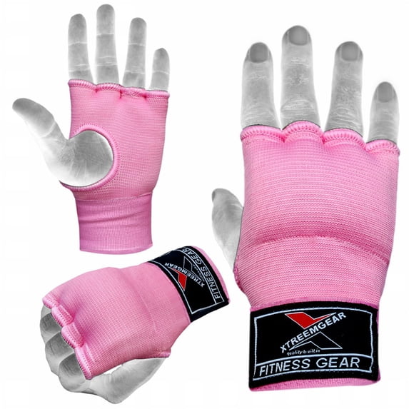 XTREEMGEAR Training Boxing Inner Gloves Hand Wraps MMA Fist Protector Bandages Mitts (Pink, XL)