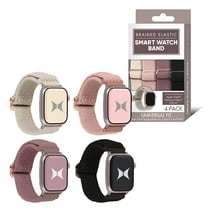 Xtreme Braided Elastic Smart Watch Band 4-Pack – Universal Fit, Adjustable, Compatible with Apple Watch, Samsung Galaxy and Garmin, Lightweight, Durable