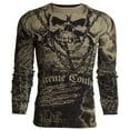thumbnail image 1 of XTREME COUTURE Mens Long Sleeve KILLER Crewneck T-Shirt (Black/Tan), 1 of 7