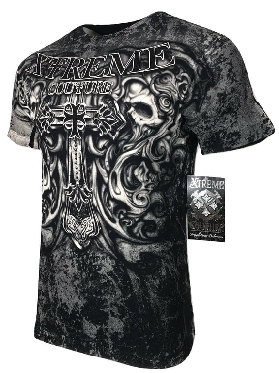 by AFFLICTION Men T-Shirt HADES Skulls Biker MMA GYM S-5X