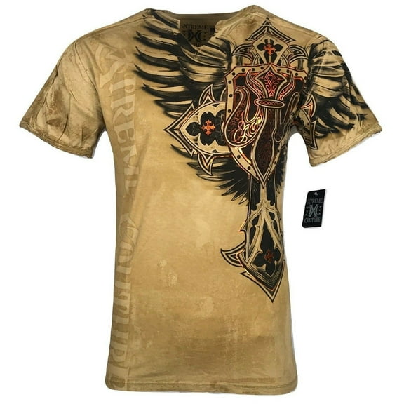 XTREME COUTURE by AFFLICTION Men T-Shirt LOCKDOWN Tattoo Biker