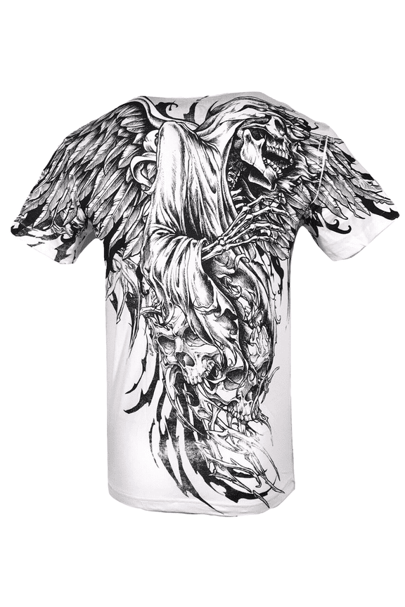 by AFFLICTION Men T-Shirt SORROW Skull Biker MMA GYM