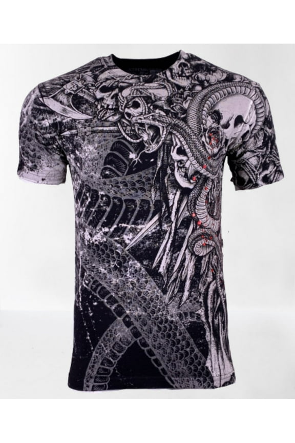 by AFFLICTION Men's T-Shirt ASHES & DUST Biker MMA