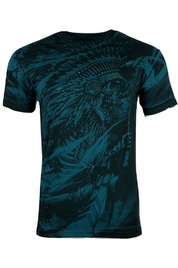 by AFFLICTION Men's T-Shirt AXE SLINGER Biker MMA