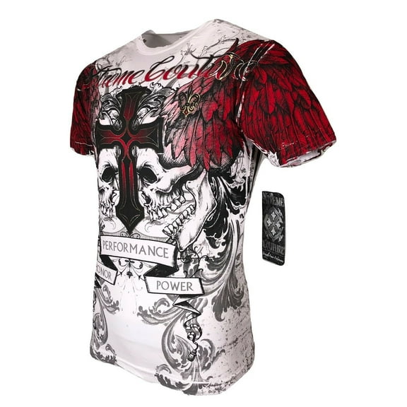 XTREME COUTURE by AFFLICTION Men's T-Shirt CARNIVORE Skulls Biker