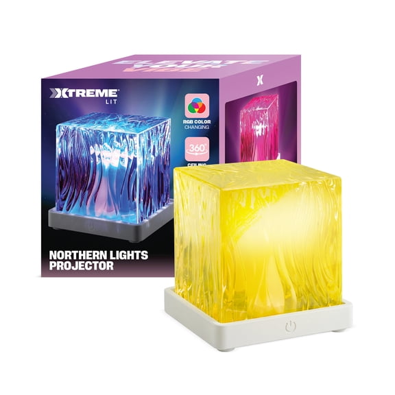 Xtreme Lit Northern Lights Projector with Remote, 16 RGB Color Modes, 4 Lighting Effects, 360 Ceiling Projection and 7 Brightness Levels