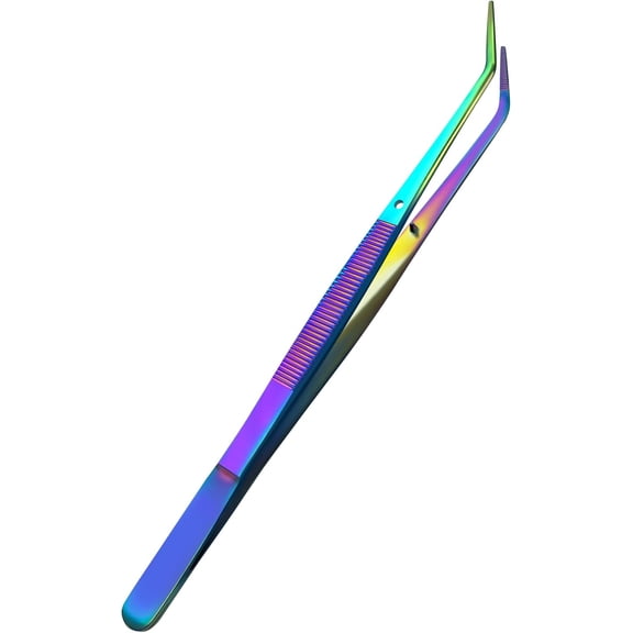 XTRM CRAFT College Tweezers Rainbow - Precision Crafting Tool with Multicolor Aesthetic for DIY Enthusiasts in Various Art and Craft Projects - Ergonomic Stainless Steel Construction