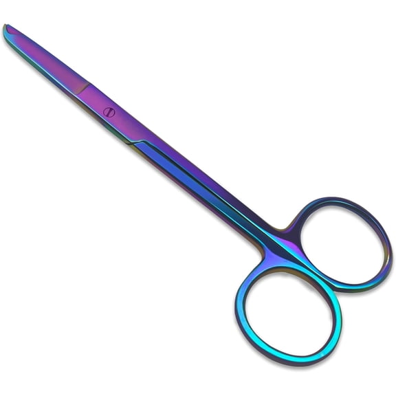 XTRM CRAFT Stitch Scissors 4.5" Rainbow - Precision Suture Removal Scissors with Hook, Multicolor Suture Tool for DIY Enthusiasts and Crafters