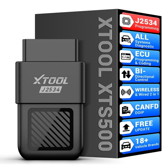 XTS500 J2534 Vehicle Communication Interface, Support J2534/D-PDU/CAN-FD/DolP, Enhanced J2534 Diganostic Tool, ECU Cod-ing, Work with OE Software for 18+ Vehicles Brands