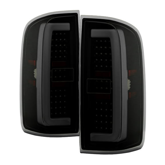 Xtune 9053733 Tail Light Assembly Smoke Lens Red Bulb Black Housing Set Of 2