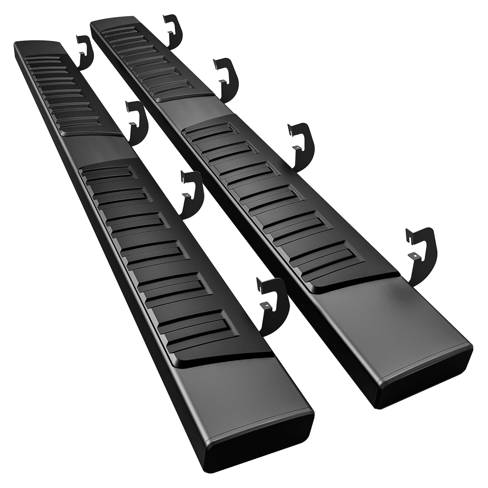 XTWEEX Running Boards Side Step Nerf Bar Fit 2007-2018 Chevy Silverado/GMC Sierra 1500, 2007-2019 2500HD 3500HD Crew Cab 6 inch Black Aluminum Alloy