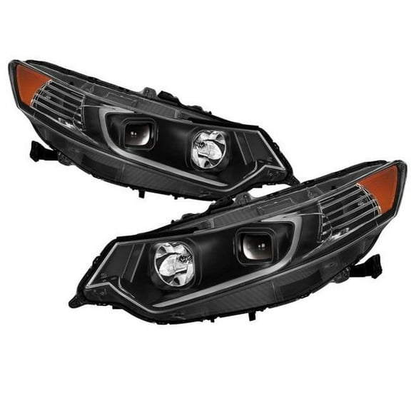 XTune 2009-2014 Acura TSX Projector Headlights Light Bar DRL, Black