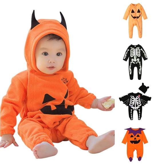 XUANTAOO Baby Halloween Outfit Long Sleeve Bodysuit Cute Pumpkin Baby Outfit Baby Boy Girl Clothes 6-12 Months