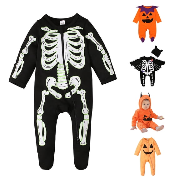 XUANTAOO Baby Halloween Outfit Long Sleeve Romper Soft Baby Pumpkin Outfit Baby Girl Boy Outfits 3-6 Months