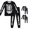 thumbnail image 1 of XUANTAOO Boys Girls Halloween Heart Skeleton Pattern Loungewear Set Elastic Waist Jogger Pants Soft Long Sleeve Crew Neck Daily Size 4-5 Years, 1 of 6