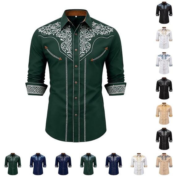 XUANTAOO Boys Western Shirt Short Sleeve Cotton Button Down Shirts Classic 6-7 Years Button Down Shirt Boys