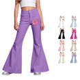 thumbnail image 1 of XUANTAOO Girls' Uniform Flare Leg Pants Bell Bottoms with Pockets Casual Back to School Outfits for Girls Girls Size 15-16 Years Pants, 1 of 6