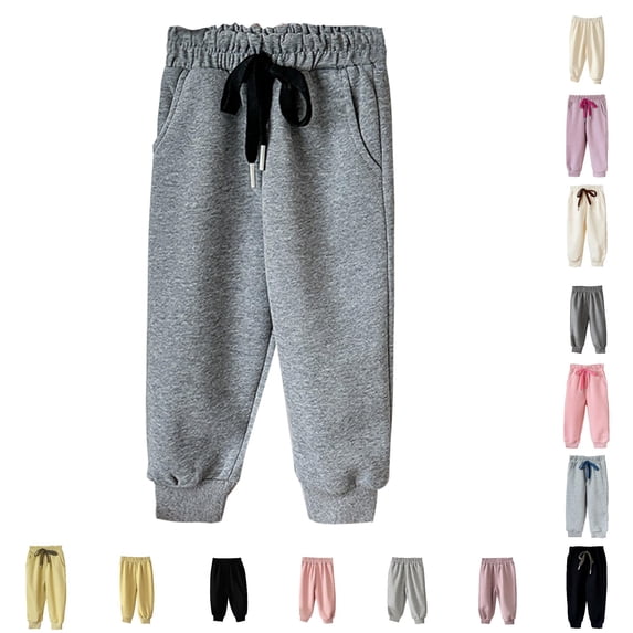 XUANTAOO Joggers for Toddler Boys Girls Elastic Waist Athletic Joggers Pants Cute Sweat Pants with Pockets Girls Boys Joggers Size 12-18 Months