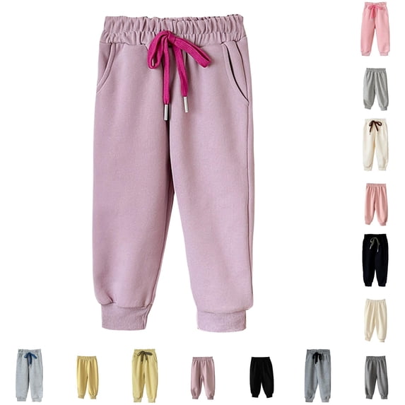 XUANTAOO Joggers for Toddler Boys Girls Elastic Waist Jogger Pants Cute Hiking Pants Trousers with Pockets Joggers for Boys Girls 18-24 Months
