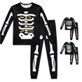 thumbnail image 1 of XUANTAOO Kids Boys Girls Cute Heart Skeleton Graphic Set Crew Neck Long Sleeve Top with Jogger Pants Comfort Casual Halloween Party Outfit Size 2-3 Years, 1 of 6